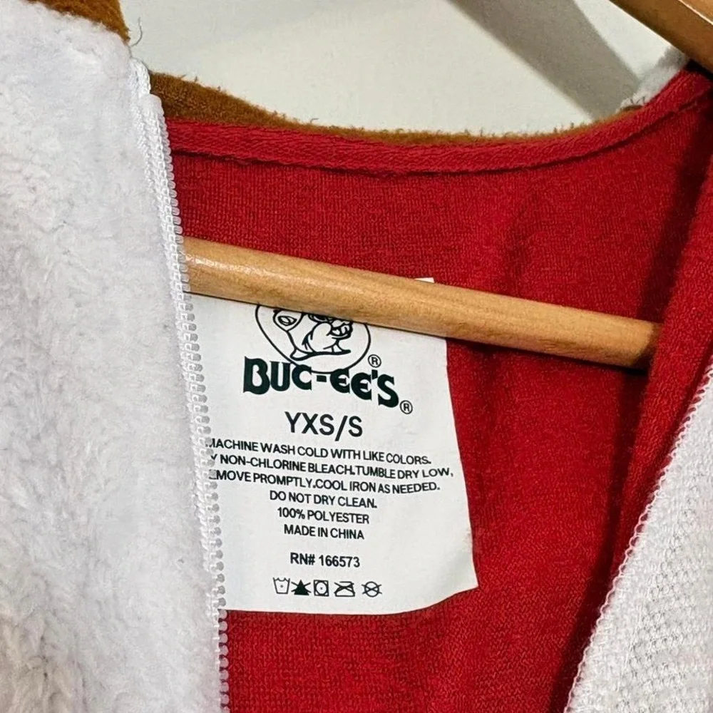Buc-ee's Kids Pajamas Size YXS Red Overalls Jumper Santa Christmas‎ Holiday